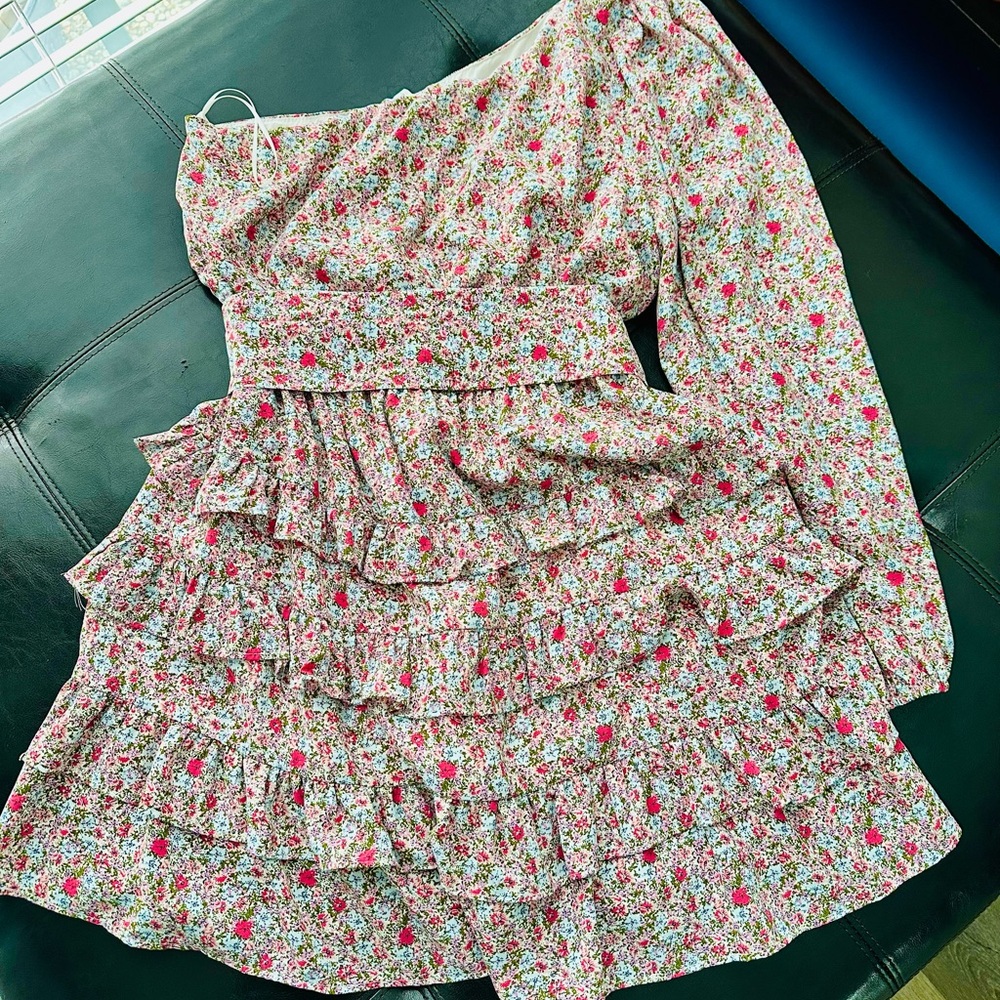 Floral Women’s Dress with Ruffles